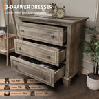 Commode à 3 tiroirs pour chambre à coucher, large commode avec poignée vintage, commode moderne en bois, armoire de chevet large pour salon