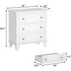 Commode à 3 tiroirs pour chambre à coucher, large commode avec poignée vintage, commode moderne en bois, armoire de chevet large pour salon