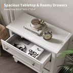 Commode à 3 tiroirs pour chambre à coucher, large commode avec poignée vintage, commode moderne en bois, armoire de chevet large pour salon