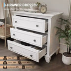 Commode à 3 tiroirs pour chambre à coucher, large commode avec poignée vintage, commode moderne en bois, armoire de chevet large pour salon