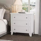 Commode à 3 tiroirs pour chambre à coucher, large commode avec poignée vintage, commode moderne en bois, armoire de chevet large pour salon