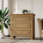 Commode à 3 tiroirs pour chambre à coucher, large commode avec poignée vintage, commode moderne en bois, armoire de chevet large pour salon
