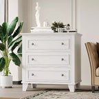 Commode à 3 tiroirs pour chambre à coucher, large commode avec poignée vintage, commode moderne en bois, armoire de chevet large pour salon