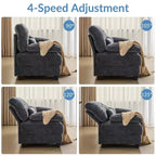 Canapé 4 places en chenille Whisen 119, canapé sectionnel et causeuse avec 2 poufs, dossier réglable, 4 coussins décoratifs