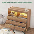 Table à langer pour bébé GustoWave avec pieds en métal, commode à 6 tiroirs, station de langer pour bébés et nourrissons