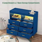 Table à langer pour bébé GustoWave avec pieds en métal, commode à 6 tiroirs, station de langer pour bébés et nourrissons