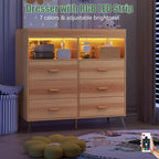 Table à langer pour bébé GustoWave avec pieds en métal, commode à 6 tiroirs, station de langer pour bébés et nourrissons