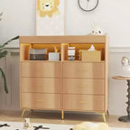 Table à langer pour bébé GustoWave avec pieds en métal, commode à 6 tiroirs, station de langer pour bébés et nourrissons