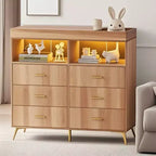Table à langer pour bébé GustoWave avec pieds en métal, commode à 6 tiroirs, station de langer pour bébés et nourrissons