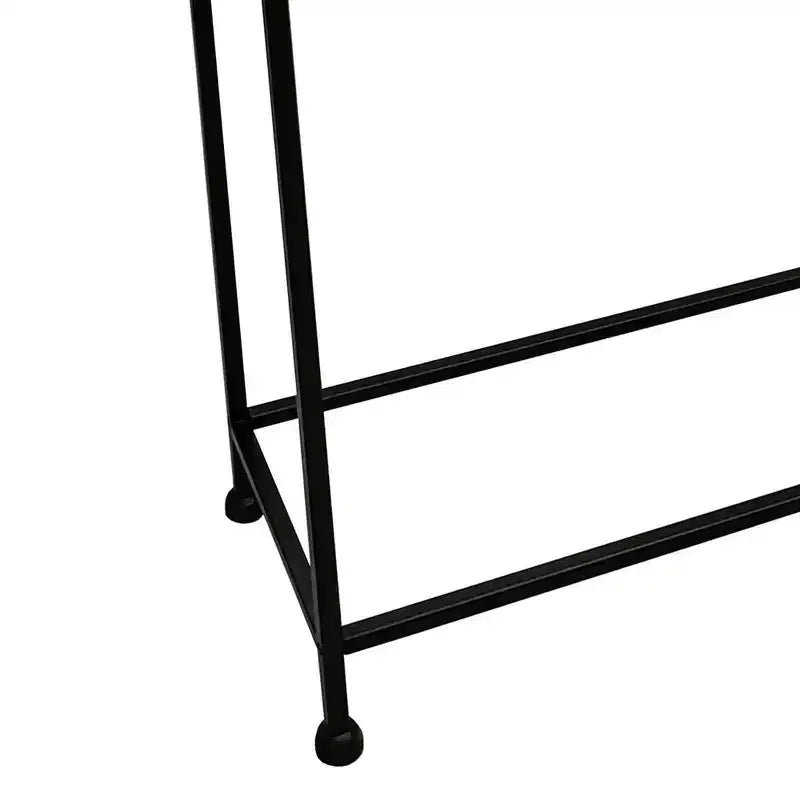 Table console et de canapé Royal Hampton 48 po, plateau en bronze antique martelé artisanal, cadre en fer noir de style industriel