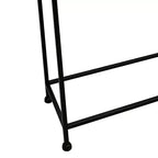 Table console et de canapé Royal Hampton 48 po, plateau en bronze antique martelé artisanal, cadre en fer noir de style industriel