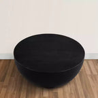 Table Basse Royal Hampton Moderne, 30 Pouces, Forme Tambour Rond, Bois de Mangue Massif