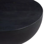 Table Basse Royal Hampton Moderne, 30 Pouces, Forme Tambour Rond, Bois de Mangue Massif