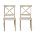 Lot de 2 chaises de salle à manger sans accoudoirs Okak en bois d'acacia de style Mid-Century avec dossier en X, chaises d'appoint de style rustique pour salle à manger, restaurant