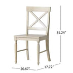 Lot de 2 chaises de salle à manger sans accoudoirs Okak en bois d'acacia de style Mid-Century avec dossier en X, chaises d'appoint de style rustique pour salle à manger, restaurant