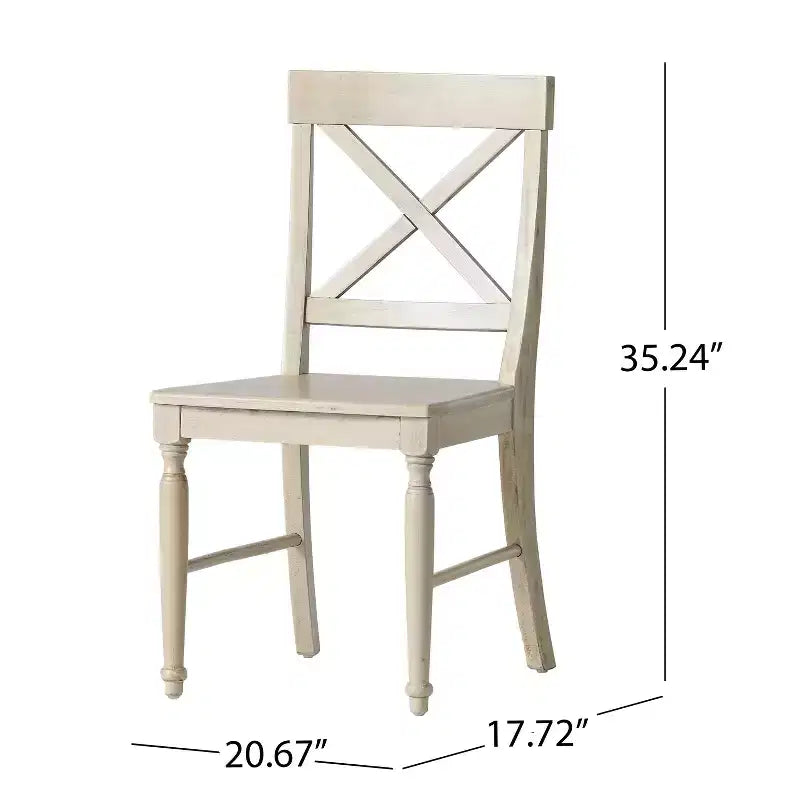 Lot de 2 chaises de salle à manger sans accoudoirs Okak en bois d'acacia de style Mid-Century avec dossier en X, chaises d'appoint de style rustique pour salle à manger, restaurant