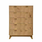 Commode moderne, commode à tiroirs à motif ondulé, commode à cinq tiroirs rainurés, adaptée aux chambres, aux salons et aux couloirs.