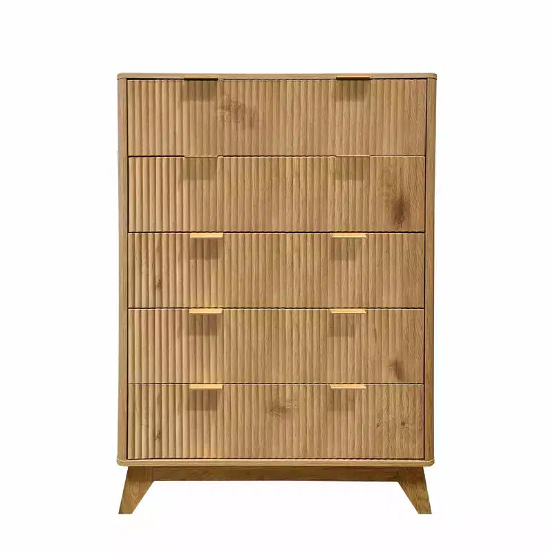 Commode moderne, commode à tiroirs à motif ondulé, commode à cinq tiroirs rainurés, adaptée aux chambres, aux salons et aux couloirs.
