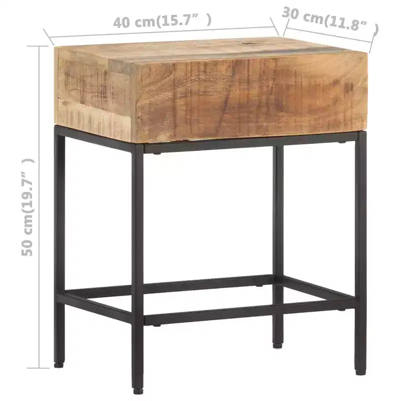 Table d'appoint Petite En bois de manguier massif marron durable