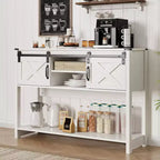 Heynemo Console Table avec étagère de rangement et porte coulissante style grange, Table d'entrée de ferme avec rangement, Console étroite et longue de 46 pouces, Tables console