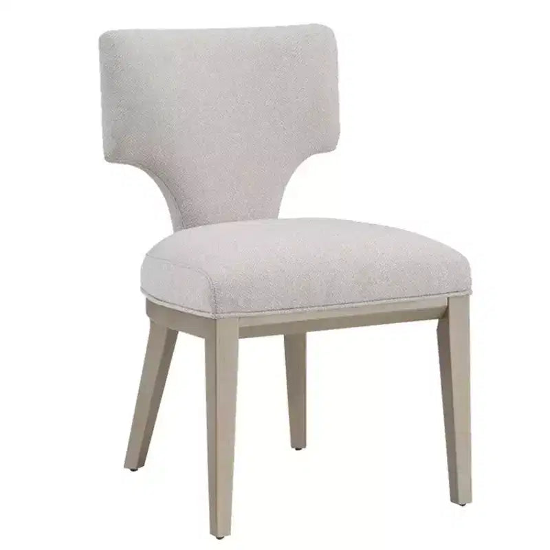 Royal Hampton Ensemble de 2 chaises de salle à manger d'appoint de 21 pouces, dossier incurvé, lin couleur champagne