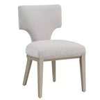 Royal Hampton Ensemble de 2 chaises de salle à manger d'appoint de 21 pouces, dossier incurvé, lin couleur champagne