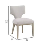 Royal Hampton Ensemble de 2 chaises de salle à manger d'appoint de 21 pouces, dossier incurvé, lin couleur champagne