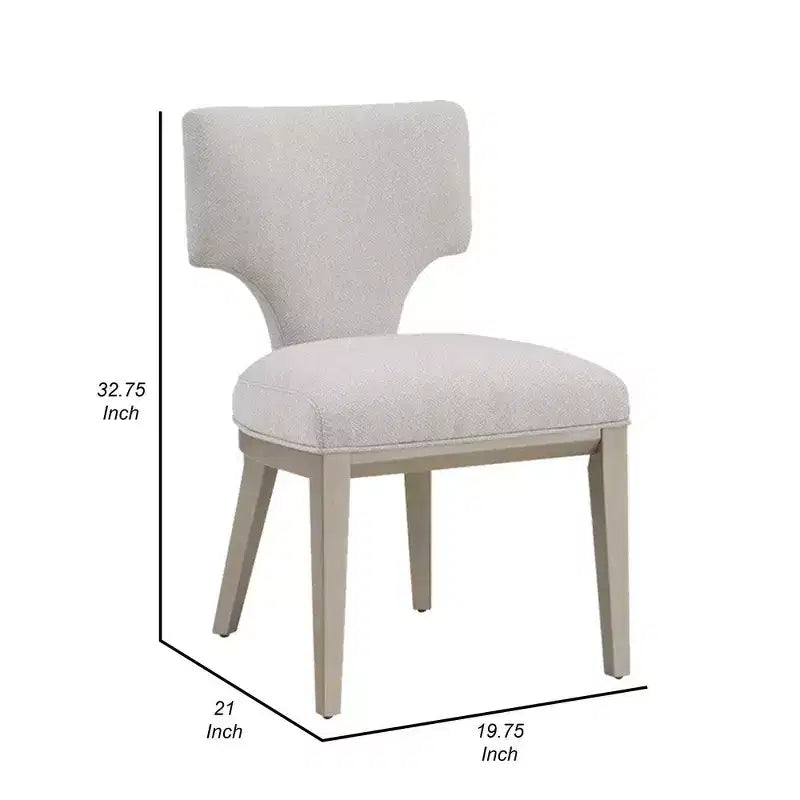 Royal Hampton Ensemble de 2 chaises de salle à manger d'appoint de 21 pouces, dossier incurvé, lin couleur champagne