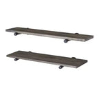 RESTORE Boulder Black 36 in. Shelves with Noir Pre-finished Straight Brackets by Pipe Decor