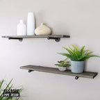 Étagères noires RESTORE Boulder de 91,4 cm avec supports droits préfinis Noir par Pipe Decor