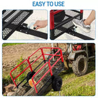 Chariot, Benne de jardin, Capacité de 680 kg, Remorque VTT en acier robuste de 623 litres avec 2 roues, Chariot de tondeuse pour tracteur, VTT, UTV