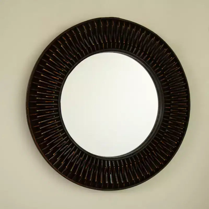 Miroir mural GDFStudio Aura en bambou, style milieu de siècle