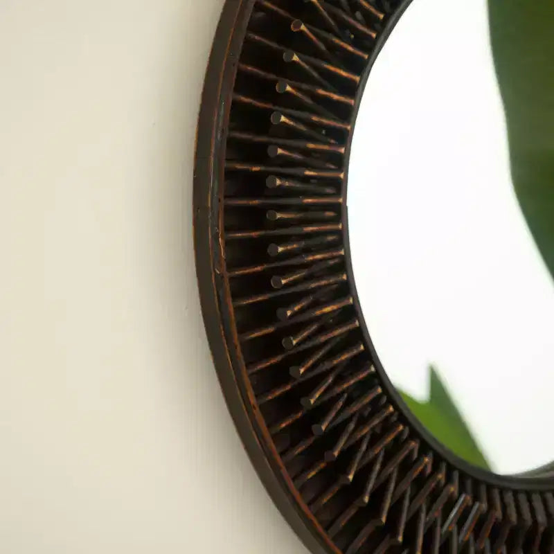 Miroir mural GDFStudio Aura en bambou, style milieu de siècle