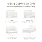Lit de bébé convertible 4-en-1 Brimsley Tambour de Namesake - Blanc chaud