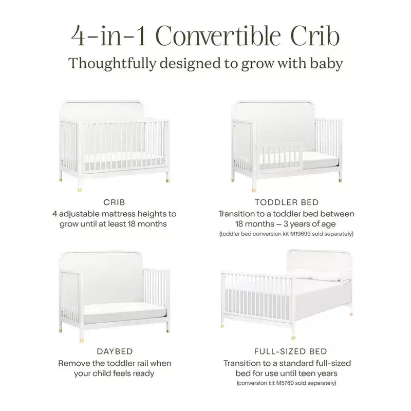 Lit de bébé convertible 4-en-1 Brimsley Tambour de Namesake - Blanc chaud