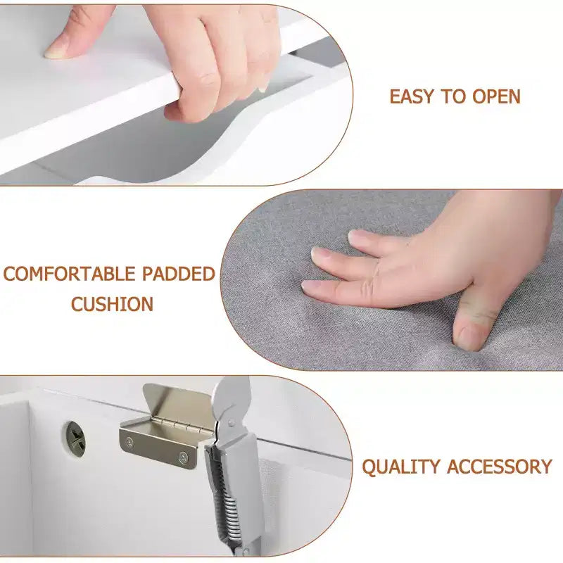 Banc de rangement pour chaussures avec coussin, Banc d'entrée avec rangement à couvercle pour couloir et salon