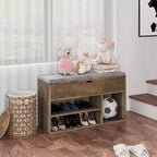 Shoe Storage Bench with Cushion, Entryway Bench with Flip-Top Storage for Hallway and Living Room