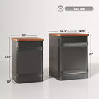 Ottoman avec rangement lot de 2, pouf gigogne industriel avec couvercle amovible, structure métallique pour salon