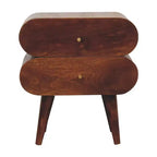 HomeRoots 20 Chestnut Solid Wood Two Drawer Nightstand