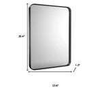 Miroir de courtoisie HomeRoots 35 po, cadre flottant en métal noir