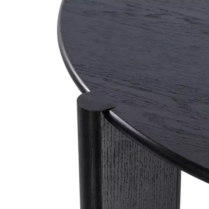 Table à manger ronde noire de 42 pouces, convient pour plusieurs personnes mangeant en même temps, idéale pour les salles à manger et les salons