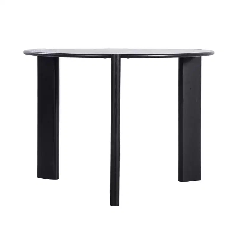 Table à manger ronde noire de 42 pouces, convient pour plusieurs personnes mangeant en même temps, idéale pour les salles à manger et les salons