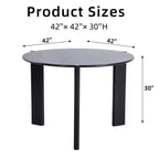 Table à manger ronde noire de 42 pouces, convient pour plusieurs personnes mangeant en même temps, idéale pour les salles à manger et les salons