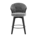 Homy Casa Lot de 2 tabourets de bar pivotants à dossier haut avec assise rembourrée et pieds en bois, gris