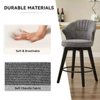 Homy Casa Lot de 2 tabourets de bar pivotants à dossier haut avec assise rembourrée et pieds en bois, gris