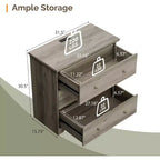 VINGLI Commode avec station de charge, commode en bois à 3 tiroirs, commode grise, chiffonnier