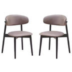 Royal Hampton 23 Inch Side Dining Chair Set of 2, Turned Legs, Gray Fabric, Black