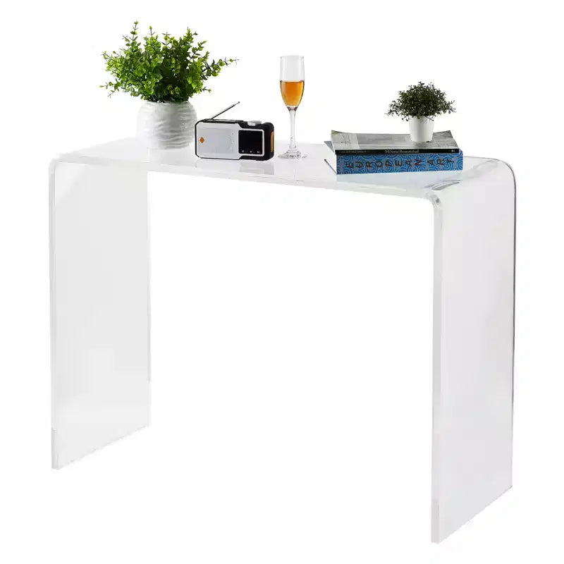 COZONY Modern Acrylic Console Table, Transparent Narrow Side Table, Compact Entryway Accent, Durable & Lightweight, for Living Room or Dining Room