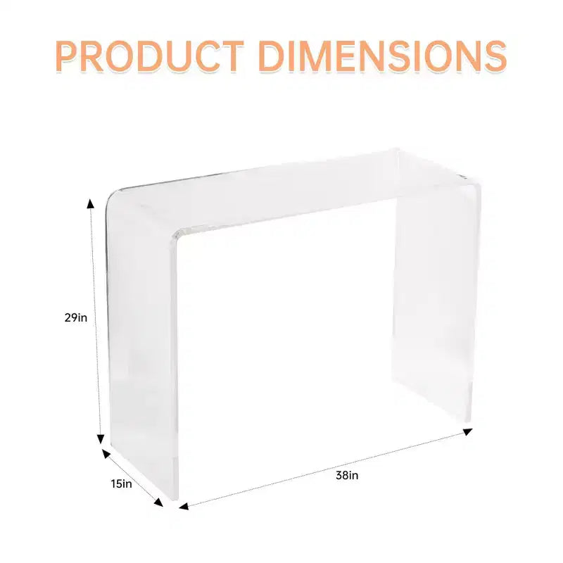 COZONY Table console moderne en acrylique, Table d'appoint étroite transparente, Accent compact pour entrée, Durable et légère, pour salon ou salle à manger