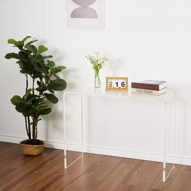 COZONY Table console moderne en acrylique, Table d'appoint étroite transparente, Accent compact pour entrée, Durable et légère, pour salon ou salle à manger